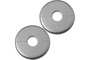 JJHXSM 2pcs Pipe Hole Air Conditioning Hole Decorative Cover 22x80mm Snap On Silver Round Cover Round Escutcheon Plate