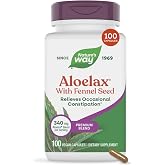 Nature's Way Aloelax Premium Blend, Occasional Constipation Relief*, 100 ct | 340 mg Aloelax Blend per Serving, with Aloe Ferox Latex and Fennel Seed, for Adults and Kids ages 12+, Vegan Capsules