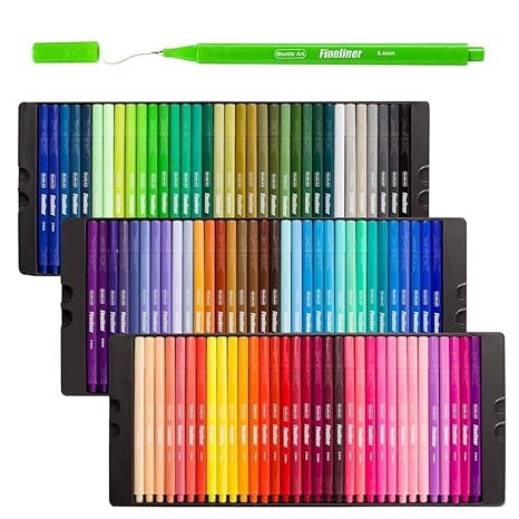 Fineliner Stifte , Shuttle Art 100 Farben 0.4mm Fineliner Stifte Set Fein Malen Stift Superfein Spitze Markers Pefekt für Erw