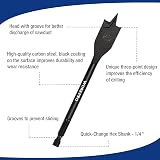 WORKPRO 8-Piece Flat Wood Drill Bit Set 1/4 Inch Quick Change Hex Shank view 2