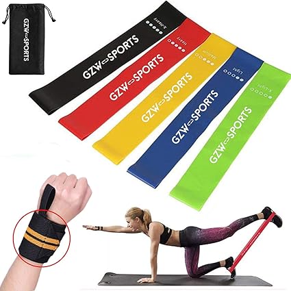 Maikiki Bandas Elasticas de Fitness, Loop Goma eléstica de Resistencia, Cintas para Entrenar Piernas Glúteos, Yoga, Pilates, Crossfit, Musculacion y Recuperación [Set de 5]: Amazon.es: Deportes y aire libre