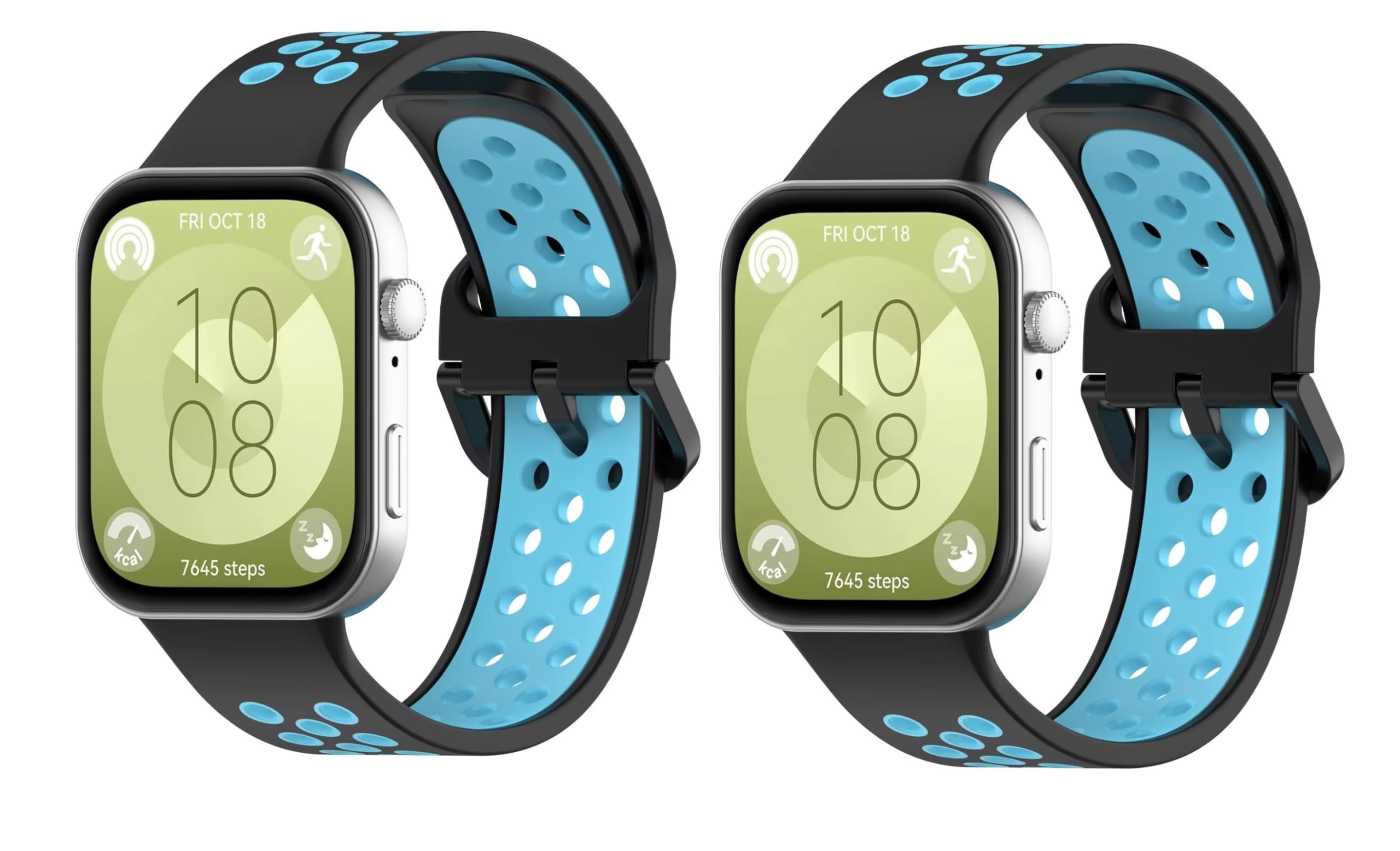 TingYR 2 Pack Strap Compatible with Huawei Watch Fit 4 Pro/Fit 4/ Fit 3, Convenient, Slim, Watch Replacement Straps.Black Blue