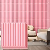 Nuanchu 32 Pcs 3D Wall Panels, 12"x12" PVC Fluted Tiles, Pink | Waterproof Accent Panels, Paintable Wall Tiles, for TV Background, Bedroom, Bathroom, Gaming Room, Cuttable Home DIY Decor