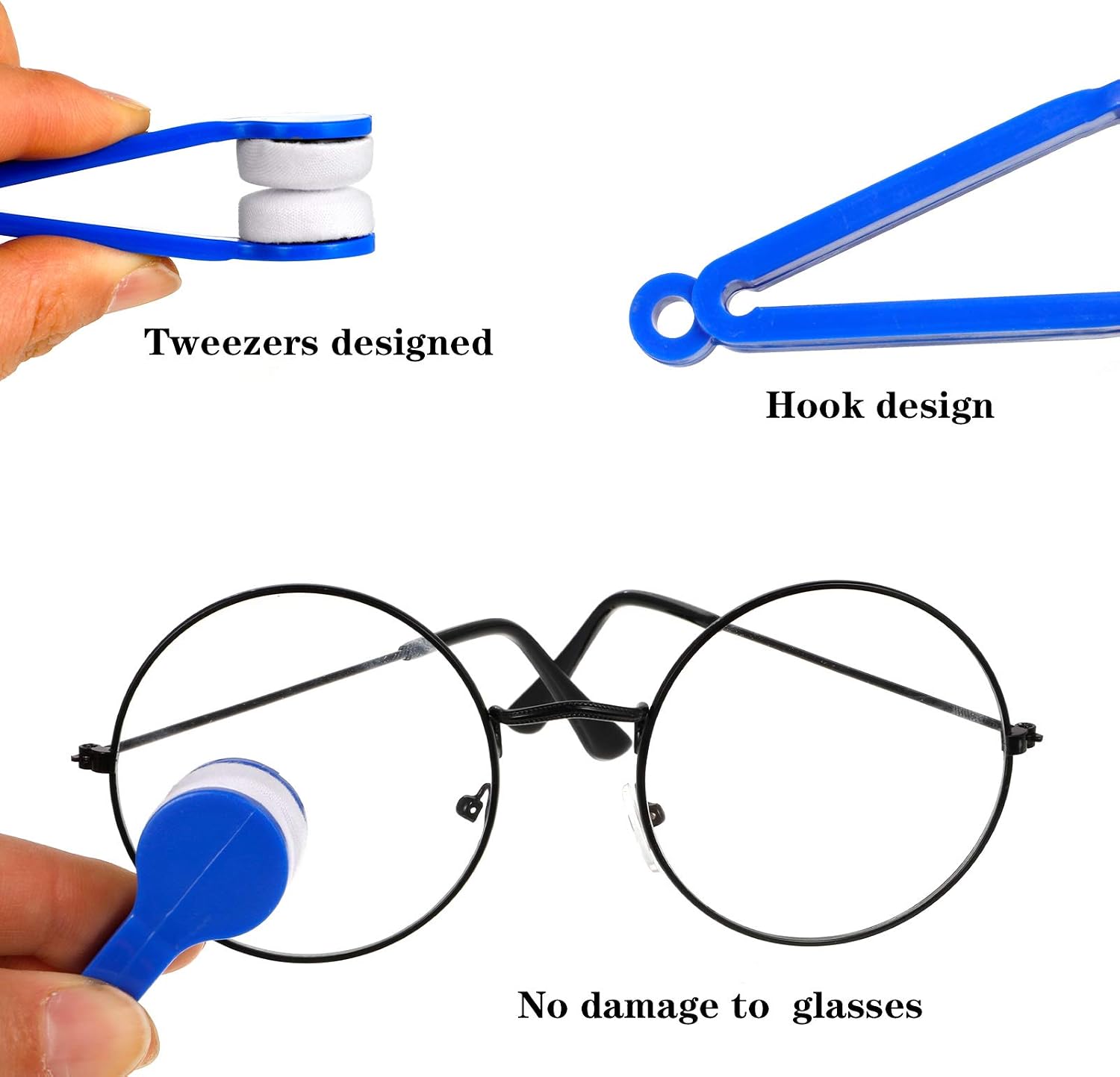 FRIUSATE 12 Pcs Glasses Cleaner,Glasses Cleaning Clips Eyeglass Lens Cleaner Microfiber Spectacles Soft Brush - Image 5