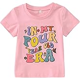 BOUTIKOME in My One-Seven Years Old Era Birthday Shirts Toddler Baby Girls T-Shirt Tees Party Outfits Short Sleeve Tops