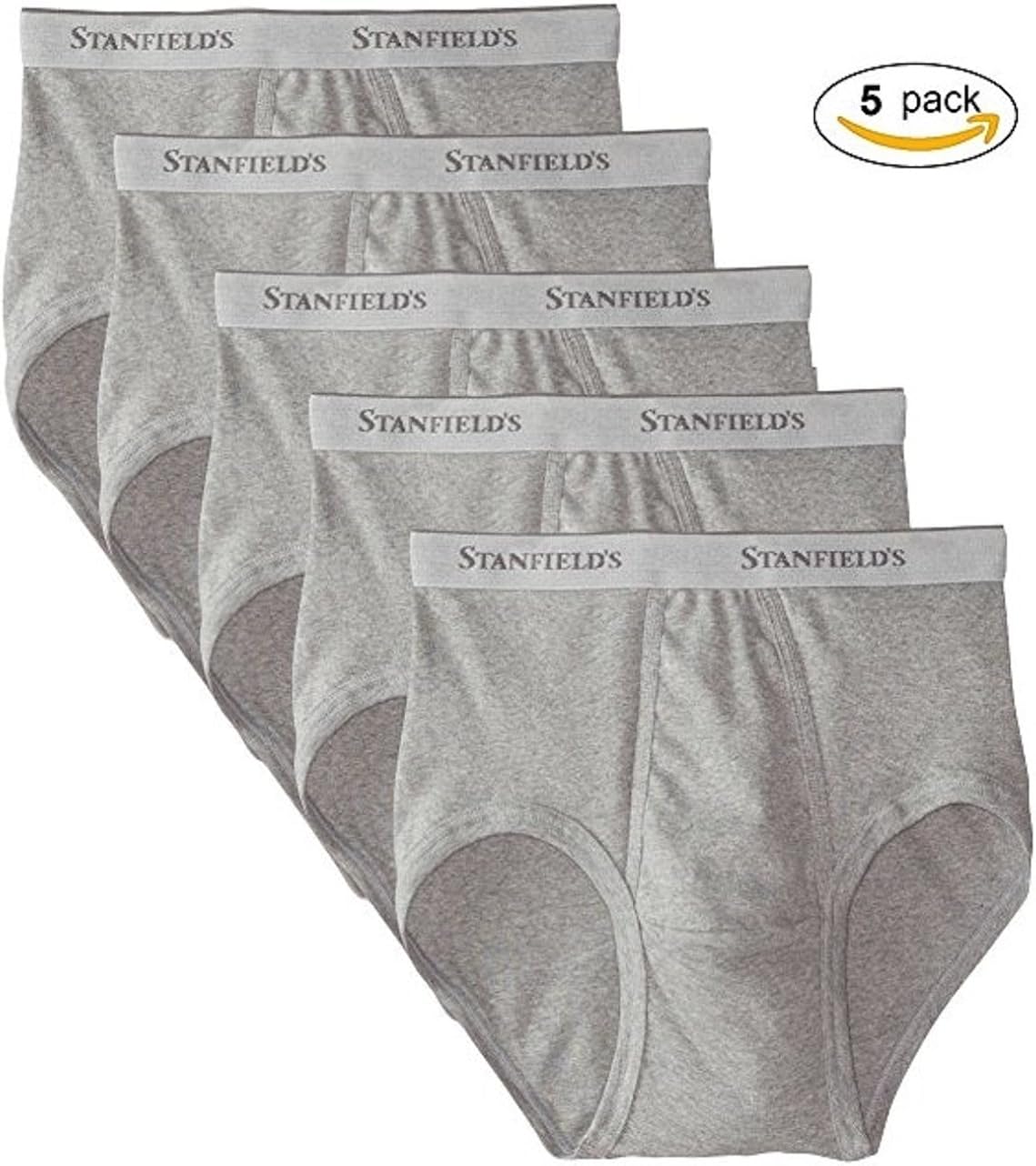 stanfields 5 Pack Men's Cotton Brief Grey, Medium (34" 36") Amazon