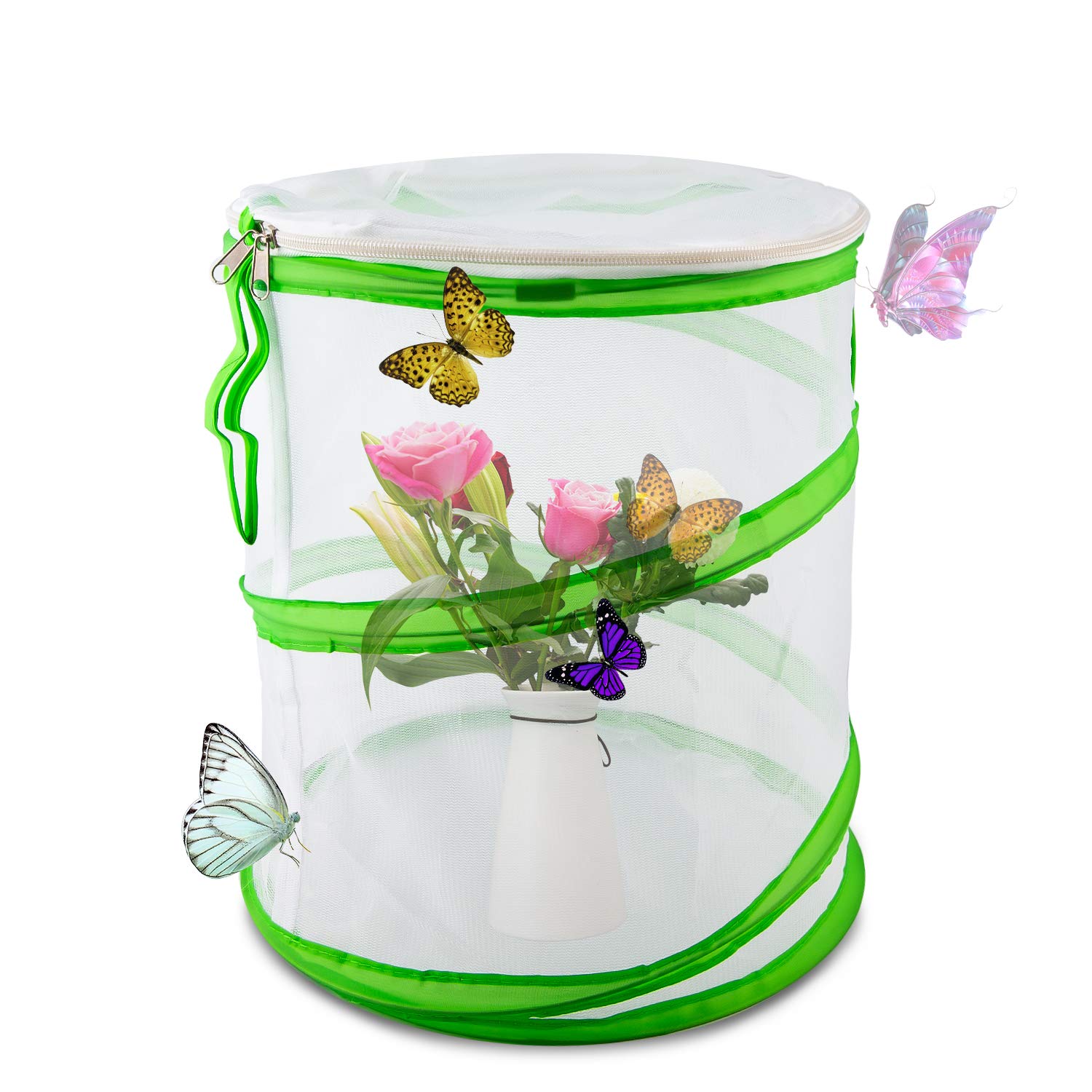 LUTER Insect and Butterfly Habitat Cage Pop Up Design Collapsible Insect Mesh Cage for Science Education 12×14 Inch