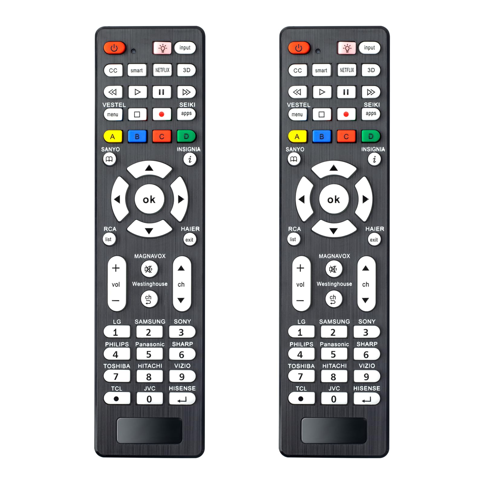 (Pack of 2) Universal TV Remote Compatible for