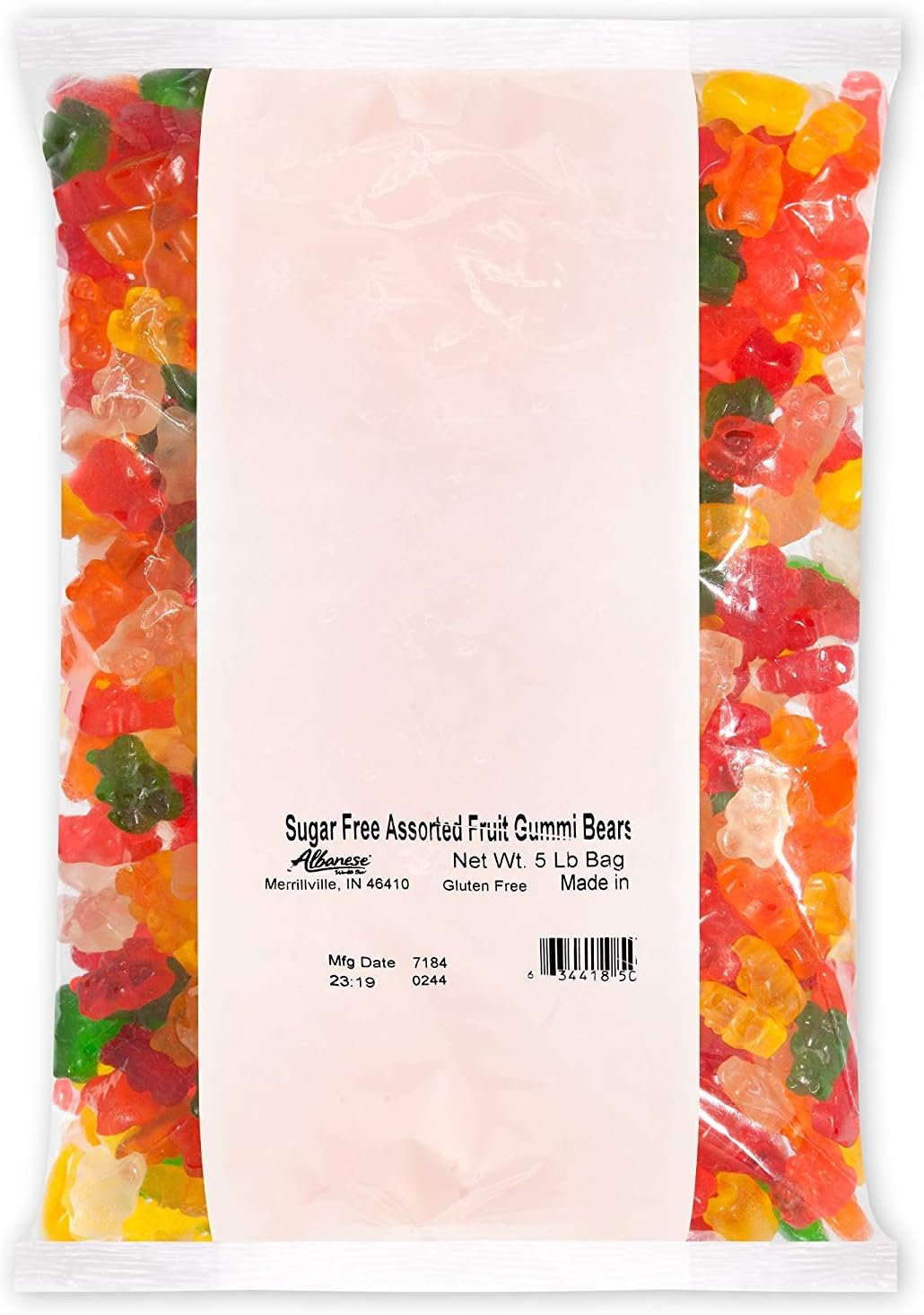 Albanese Candy, Sugar Free Assorted Fruit Gummi Bears, 5-pound (Limited Edition)