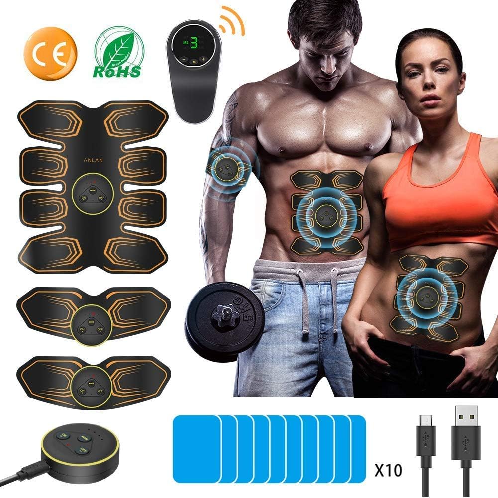 ABS Stimulator 8 Pack AB Stimulator for Men Women Abdominal Toning ABS Trainer AB Toner USB Rechargeable Stimulator for Abdomen Arm Leg