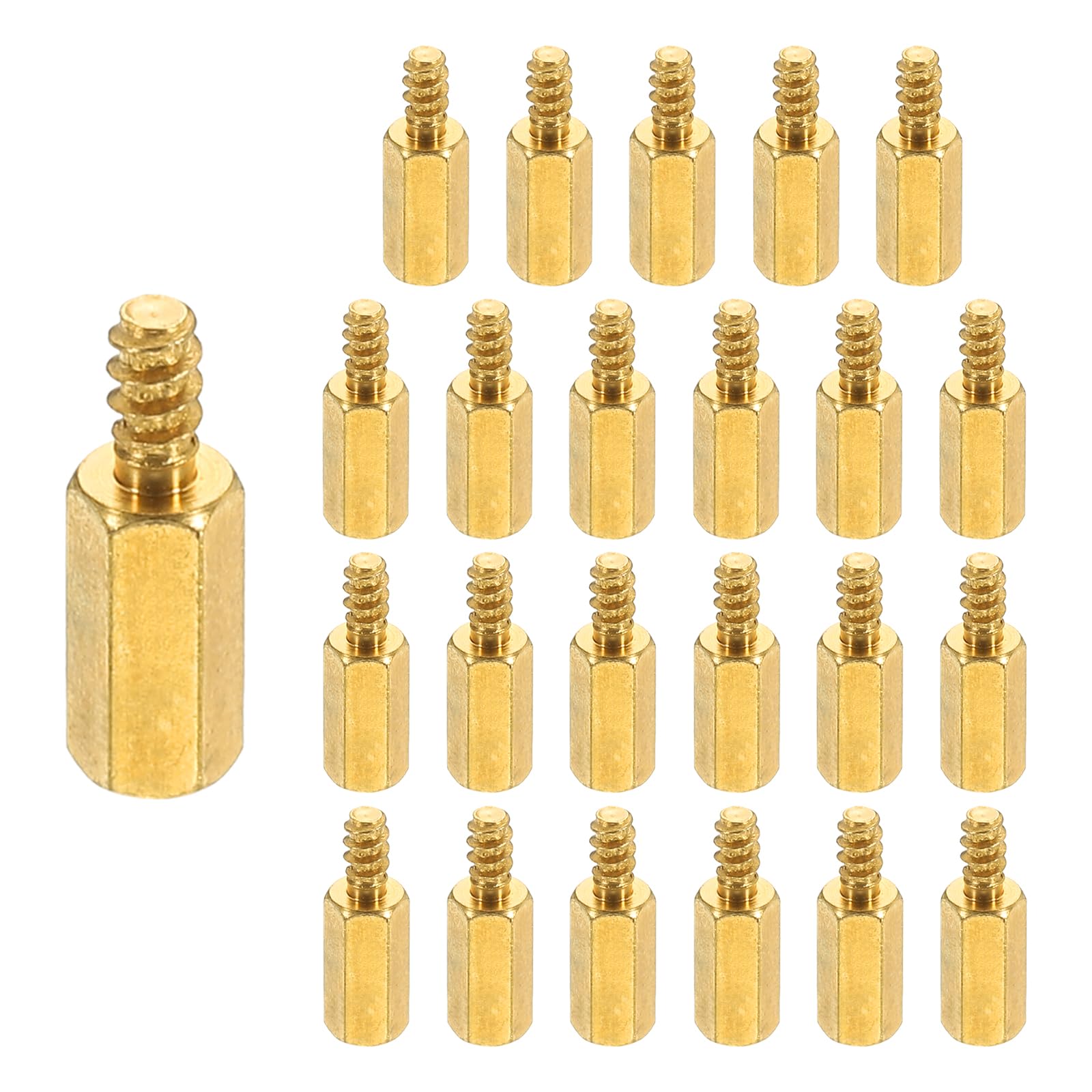 PATIKIL 24pcs M3 Male to Female Self-Tapping Hex Standoffs Spacers Pillars, M3 12+6mm Brass Motherboard Standoffs Copper — image 1