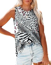 High Neck Tank Tops for Women Loose Fit Side Split