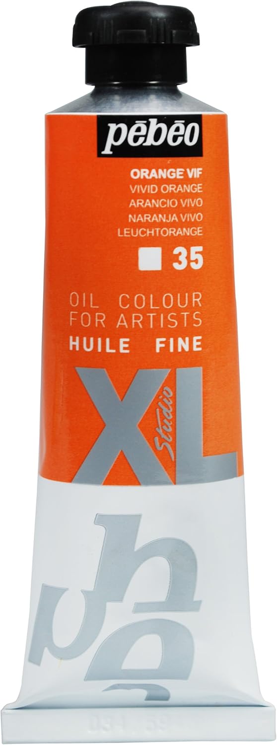 Pébéo - Fine Oil XL 37 ML - Orange Oil Paint - Pebeo Oil Paint - Bright Orange 37 ml, 37 ml (Pack of 1)