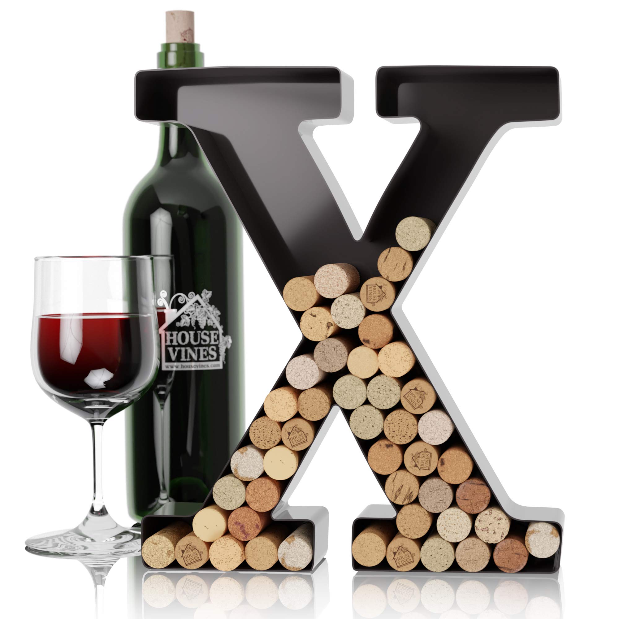 Wine Letter Cork Holder Art Wall Décor ~ Metal Letter Wine Cork Holder Monogram ~ Individual Wine Letter Cork Holders A Thru Z ~ Gifts for Wine Lovers ~ by HouseVines (X)