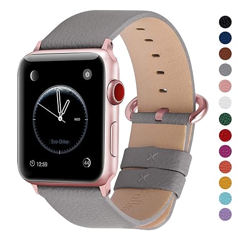 rose gold apple watch grey band