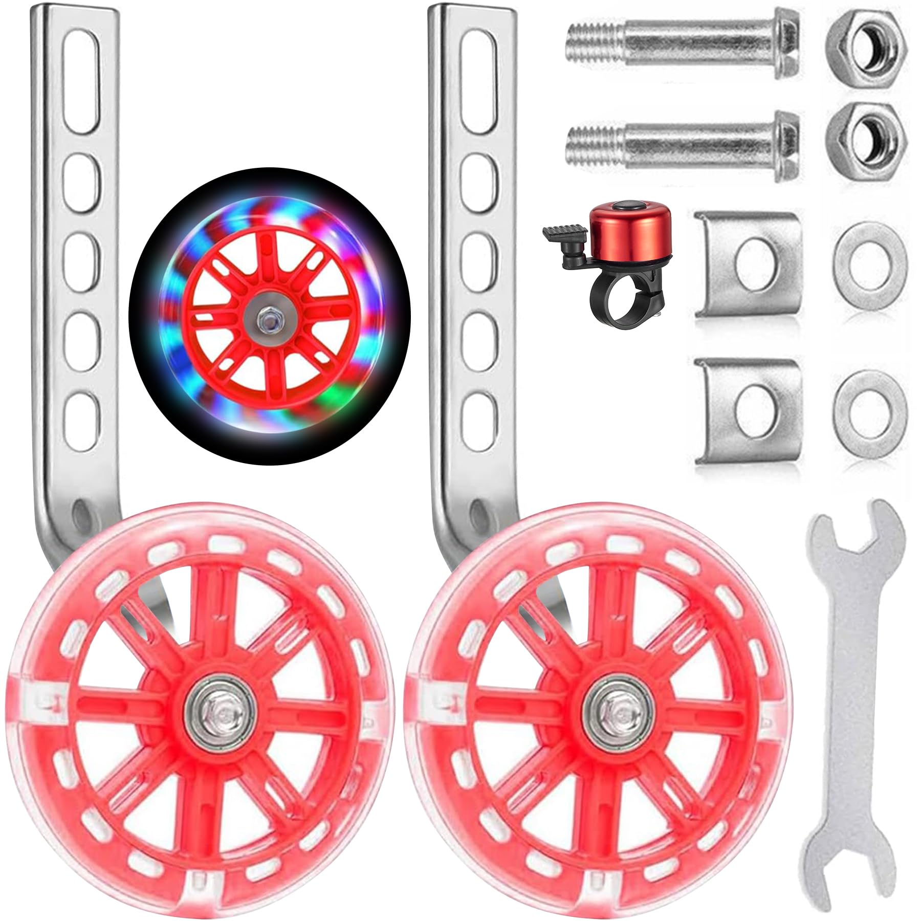 Universal Training Wheels，Stabilisers for childs bike，Bicycle Stabilisers，Auxiliary Wheel Bicycle，Kids Bike Stabilizers，Stabilisers for bikes，Wheel Stabiliser，Cycling Training Wheels (red)