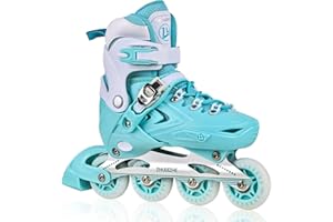 SYXKJ Inline Skates for Girls and Boys, 4 Size Adjustable Light up Wheels Kids Inline Skates for Toddlers Beginner Outdoor Indoor Sport