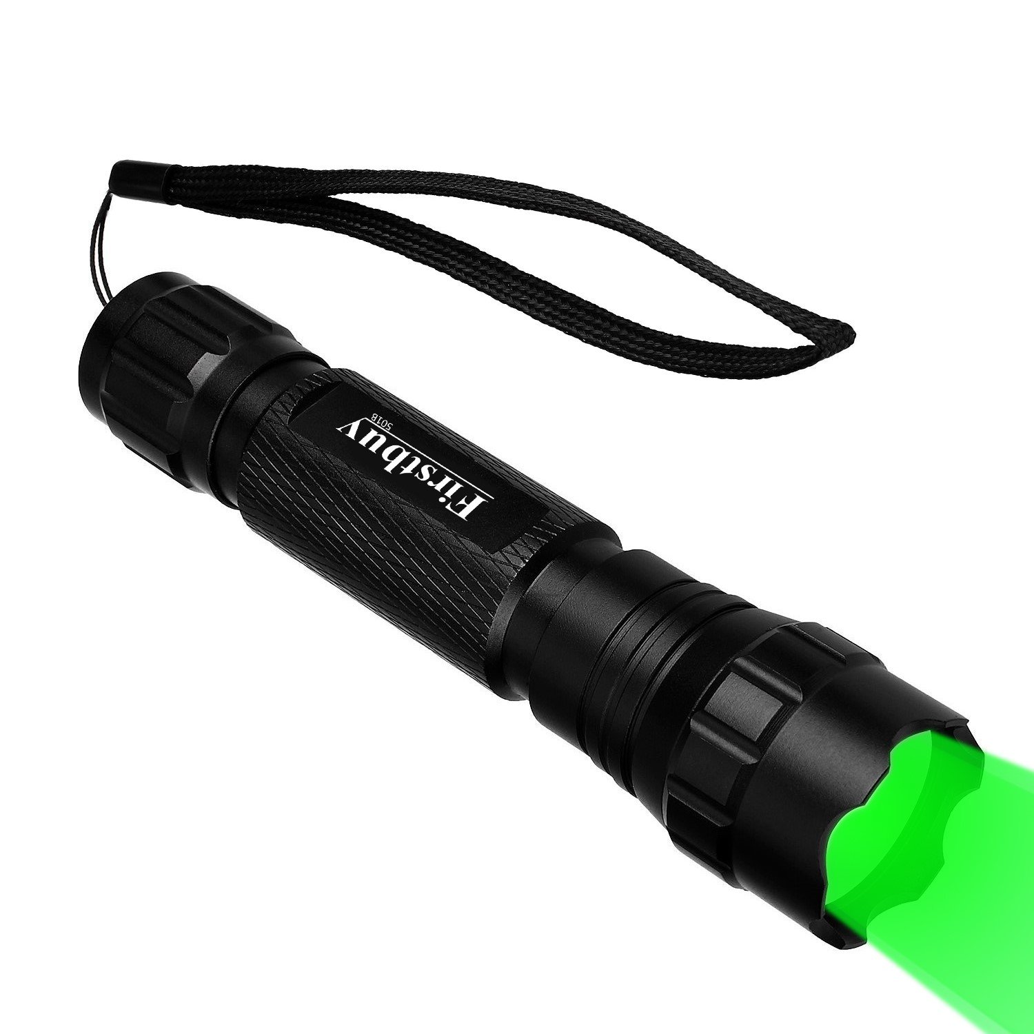 LENPOW Green Hunting Light Portable Torch Lantern Handeld Lamp Water Resistant Tactical LED Flashlight with Barrel and Rail Mount, Remote Pressure Switch, 18650 Rechargeable Battery, Battery Charger