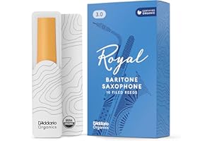 D'Addario Royal Organic Baritone Saxophone Reeds, Strength 3.0, 10-Pack