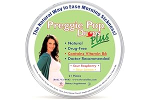 THREE LOLLIES Preggie Pop Drops Plus | 21 Drops | Vitamin B6 for Morning Sickness & Nausea Relief during pregnancy | Safe for pregnant Mom & Baby | Gluten Free | Two Flavors: Lemon & Raspberry