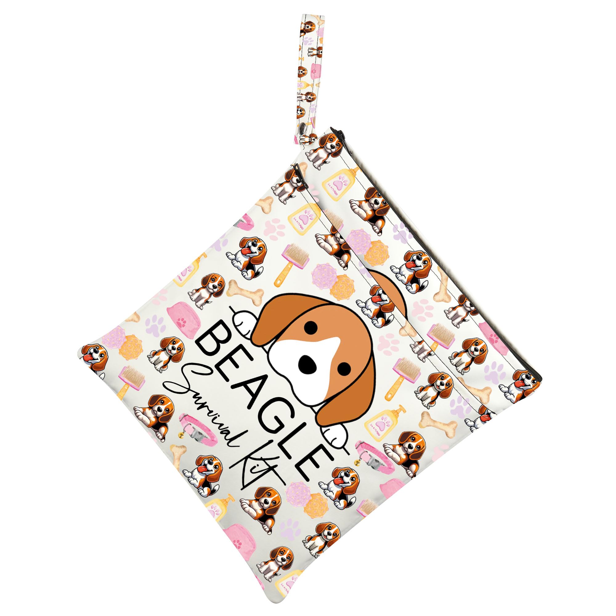 AKTAP Beagle Gifts Beagle Wet Dry Bag with Zipper Beagle Dog Lover Gifts Beagle Mom Wet Clothes Diapers Bag for Yoga Gym (Beagle Wet Bag-HT)
