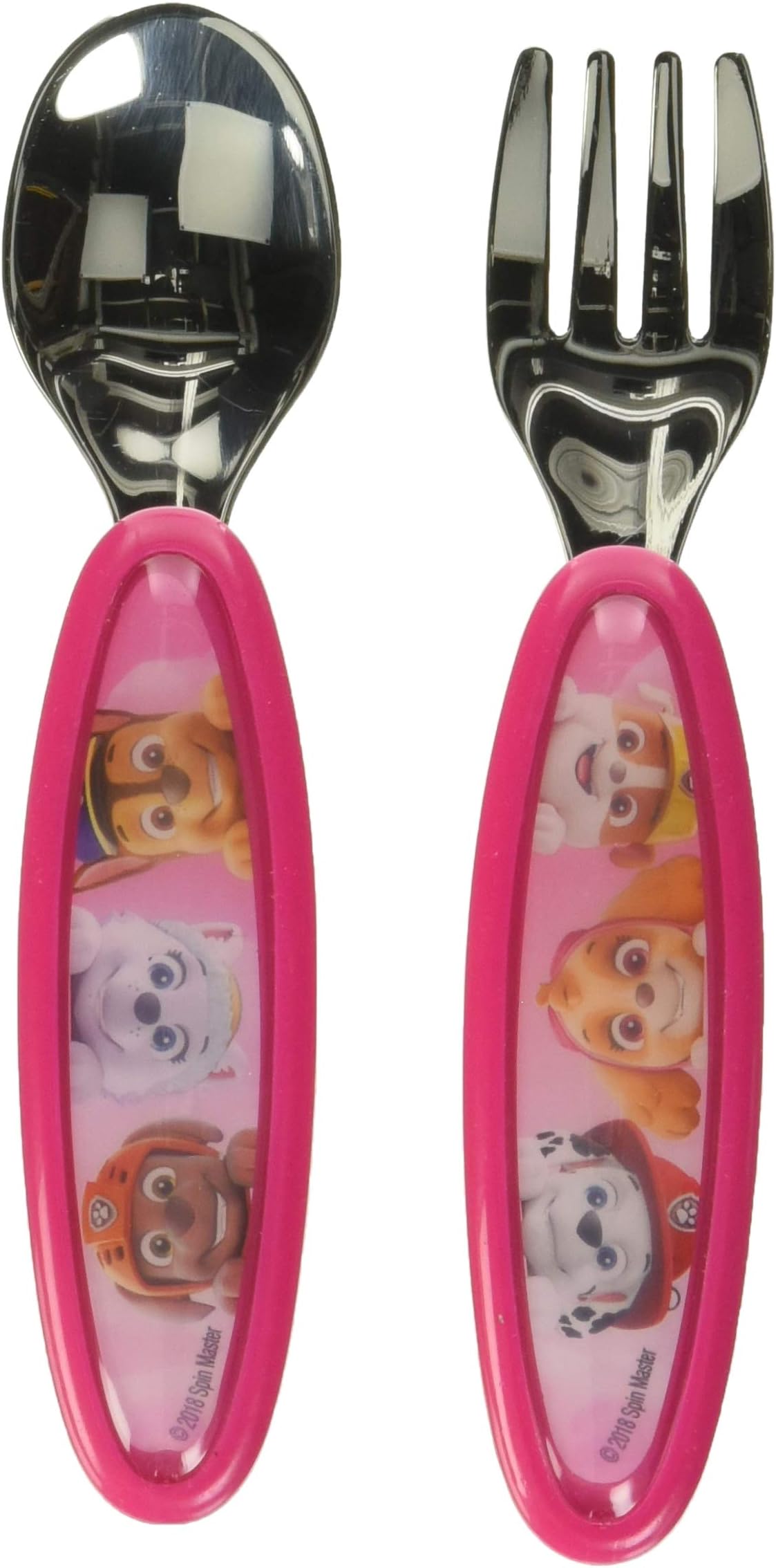 Playtex Mealtime Paw Patrol Utensils for Girls Including 1 Spoon and 1 Fork(Pack of 1)