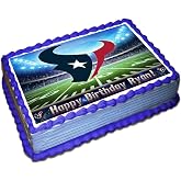 Texans Personalized Cake Topper 1/2 11.7 x 17.5 Inches Birthday Cake Topper