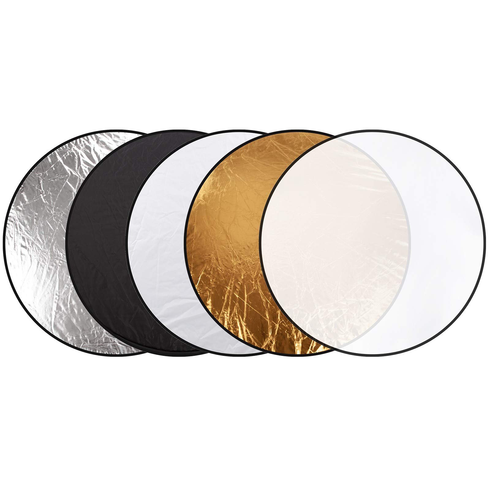 5 in 1 Light Mulit Collapsible Disk Style Reflector, 60x60cm Portable Photography Studio Multi Photo Disc Collapsible Light Reflector