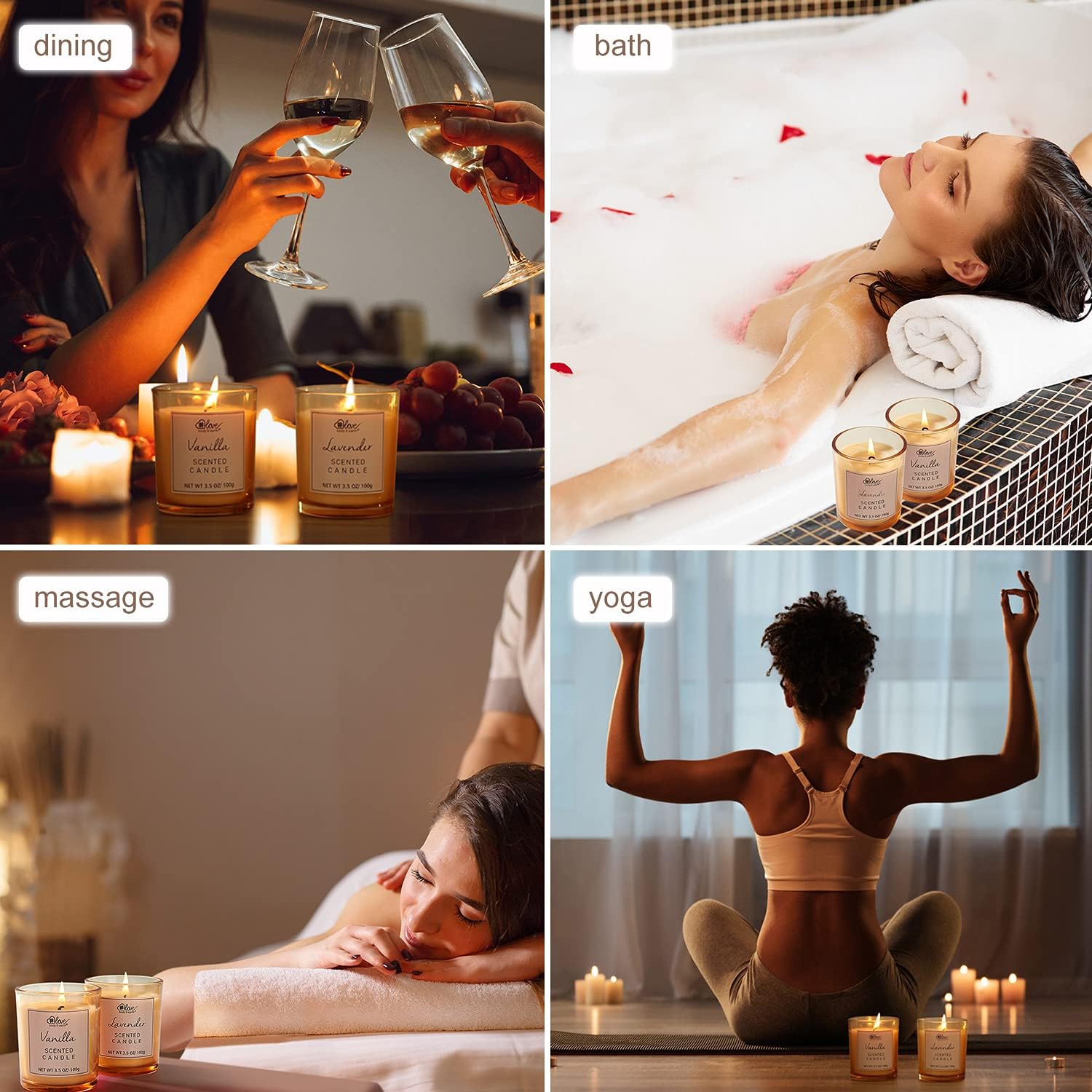 Aromatherapy Scented Candle Set - Natural Soy Wax Candles for Stress Relief and Home Decor, 4x3.5oz Scented Portable Travel Tin Christmas Candles, Gifts for Women Mother's Day Birthday Gifts: Home Improvement