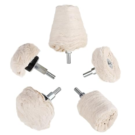 FIXKIT Polierscheibe Polieraufsatz für Bohrmaschine Felgen 5 PCs Polier Wheel Polierkegel Akkuschrauber Auto Polishing Buffin