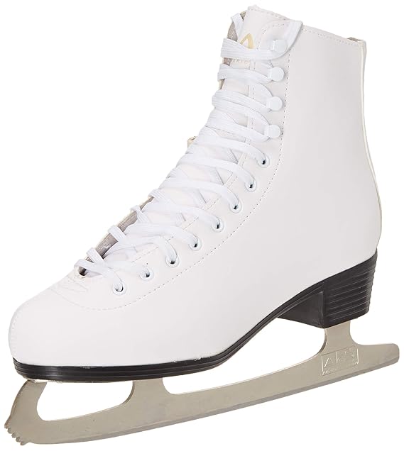 American Athletic Shoe Women's Leather Lined Ice Skates, White, Figure