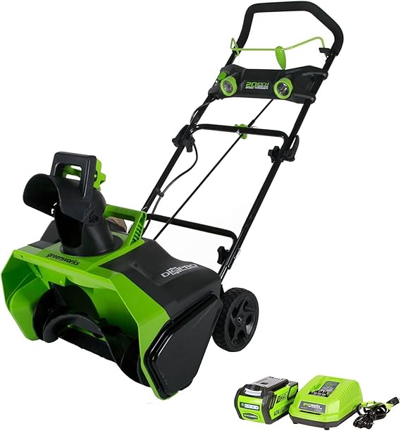 Greenworks 20Inch 40V Cordless Snow Thrower, 4.0 AH Battery Included
