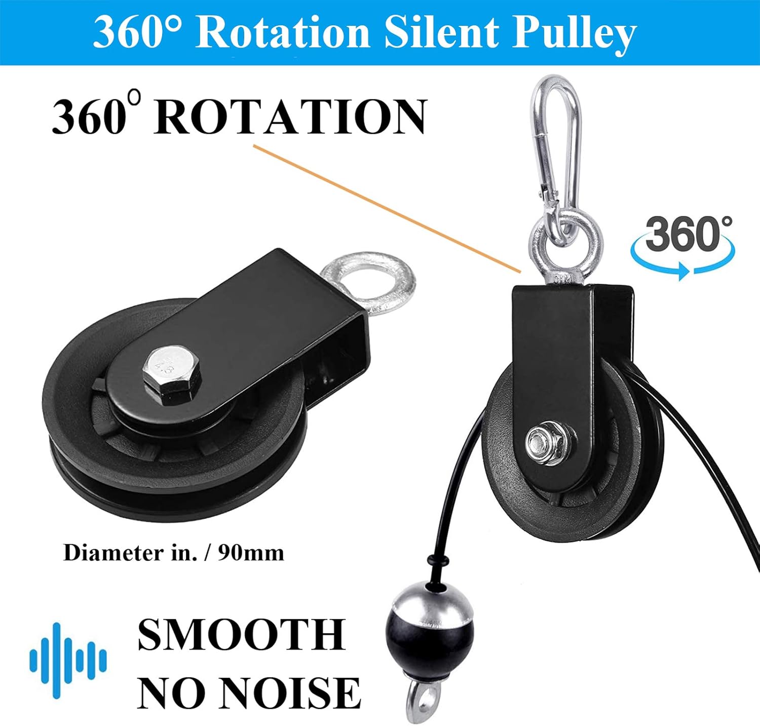 SERTT LAT and Lift Pulley System Gym, Upgraded DIY Fitness Pulley Cable Machine Attachment for Triceps Pull Downs, Biceps Curl, Forearm, Shoulder - Home Gym Exercise Pulley System Equipment : Sports & Outdoors