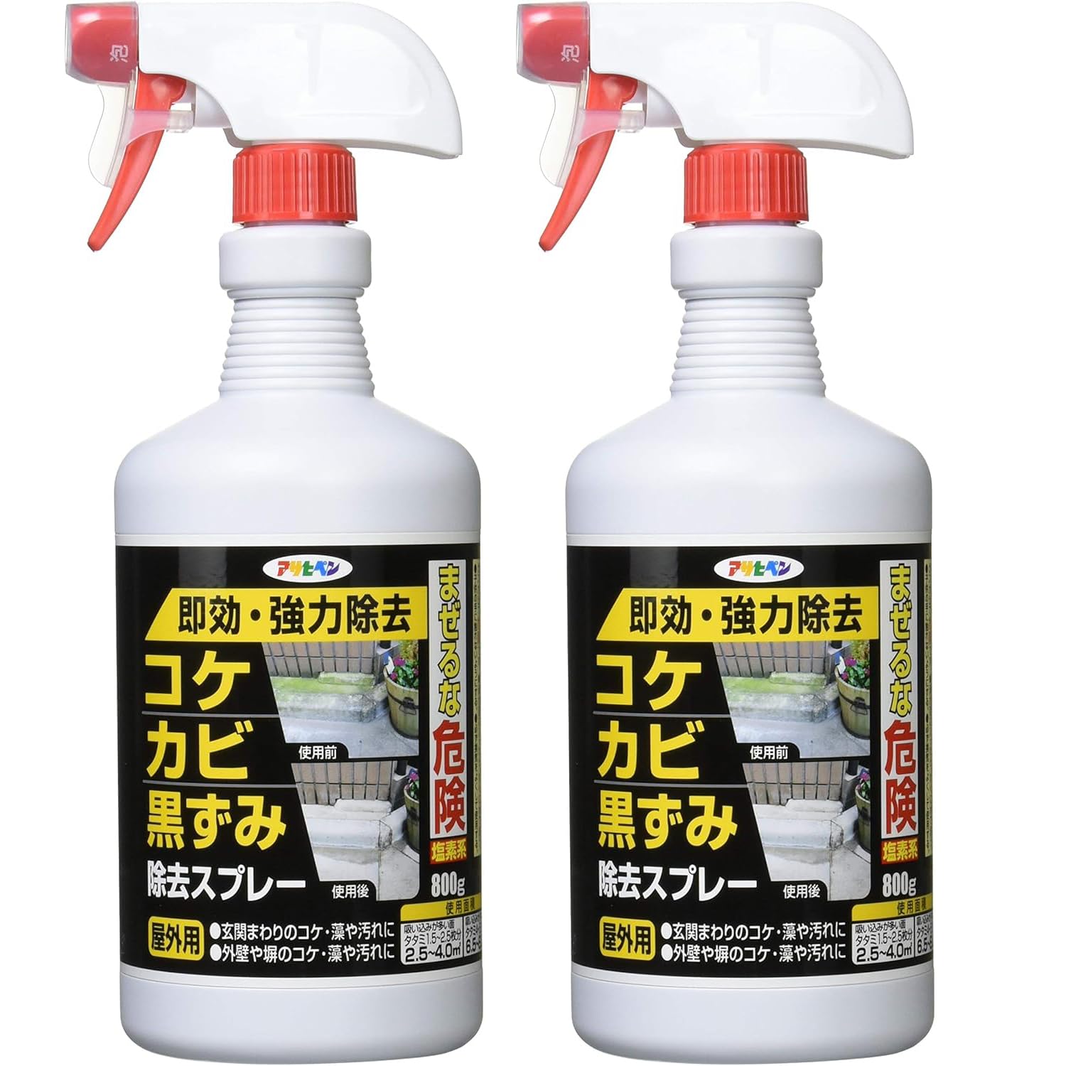 アサヒペン コケ・カビ・黒ずみ除去スプレー ８００Ｇ Ｓ０２７ ２個セット商品画像