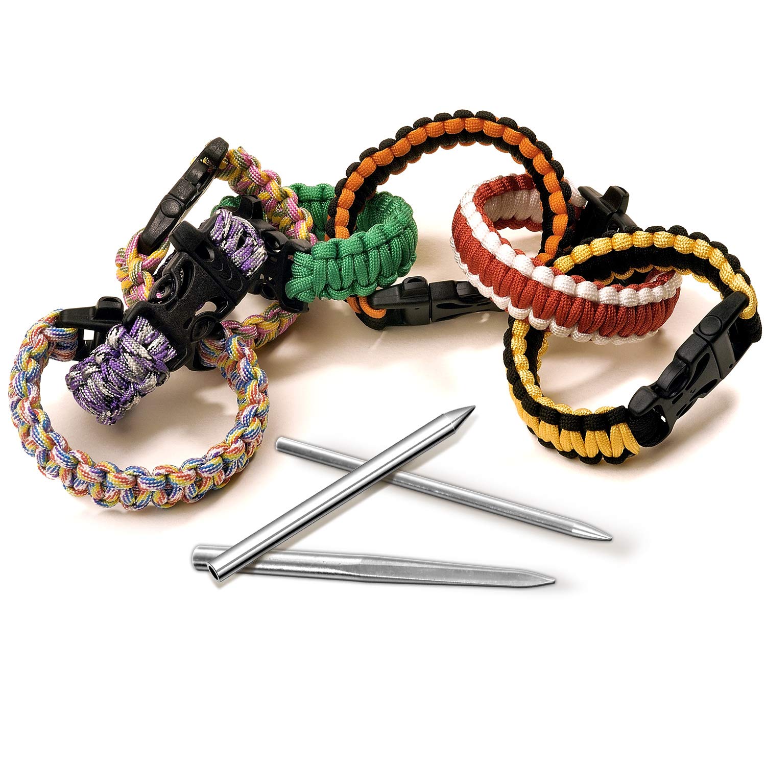 BBTO 6 Pieces Paracord Stitching Set 6 Sizes Paracord FID Lacing Stitching Needles Smoothing Tool Lacing Leathercraft Needle Silvery