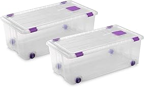 TODO HOGAR Cajas Almacenaje Plastico Grandes Multiusos con Ruedas Natural