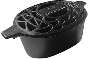 Quantfire Wood Stove Steamer Rust Resistant,Fireplace Humidifier Pot Cast Iron Steamer for Home Indoor Decorative,2.5 Quart Capacity Matte Black