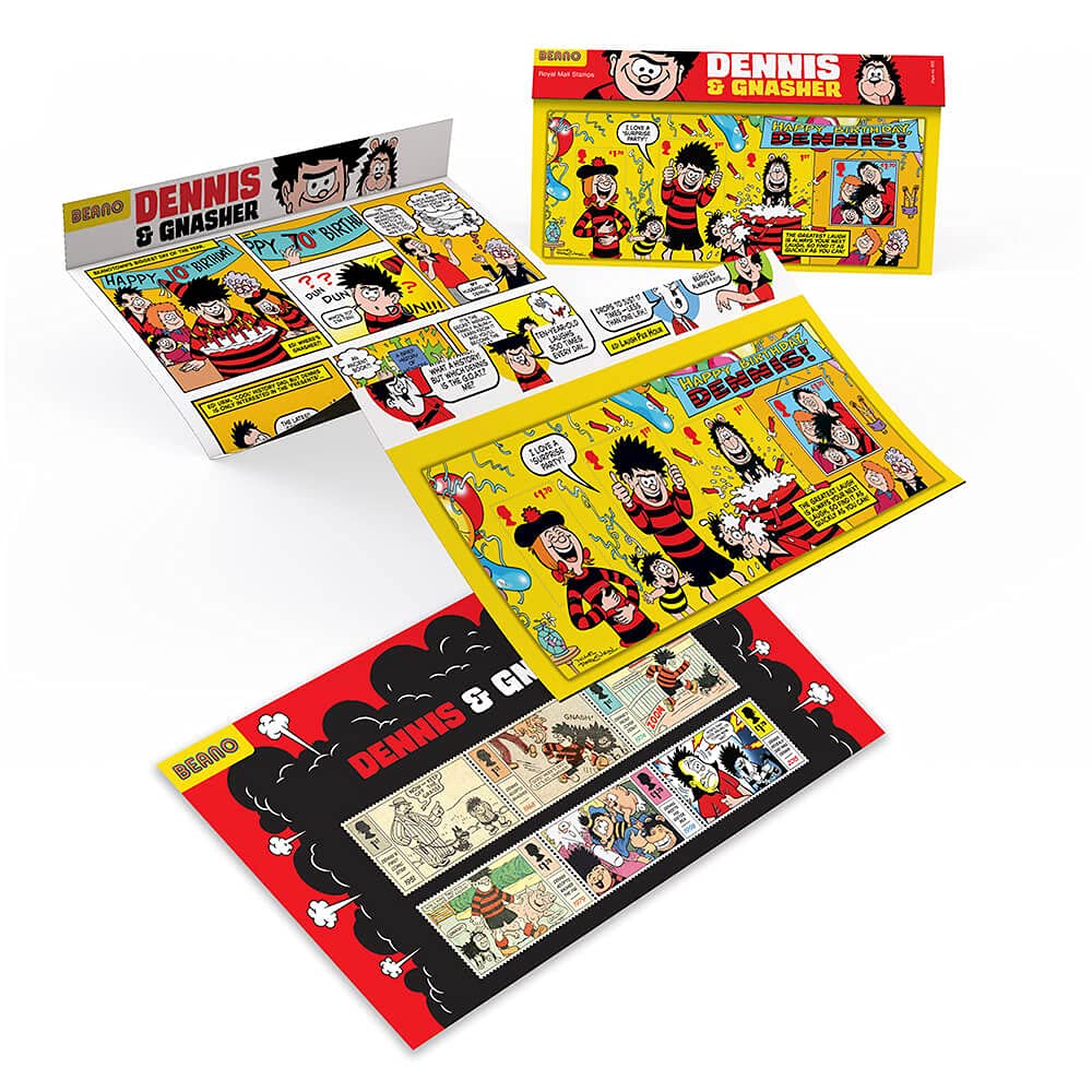 Dennis and Gnasher affixed Presentation Stamp Pack by Royal Mail