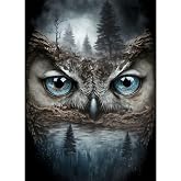 MXJSUA Kit Diamond Painting 5D Lupo - Quadro Fai Da Te 30x40cm Con Tela Premium E Diamanti Extra