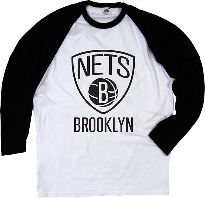 BROOKLYN NETS NBA LONG SLEEVE BASEBALL T SHIRT (Small 3436 Chest) Amazon.co.uk Clothing