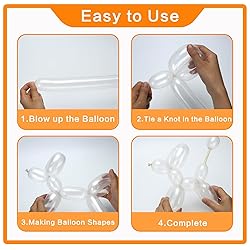 PIGETALE 100Pcs Clear 260 Balloons Transparent Long