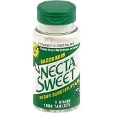 Necta Sweet Saccharin Tablets, 1-Grain, 1000 Tablet Bottle