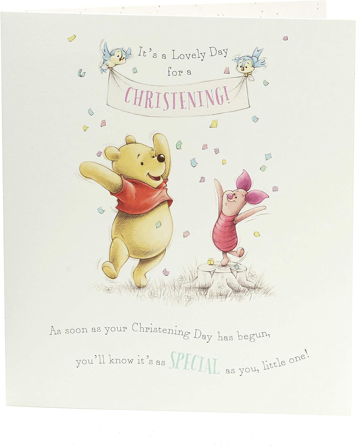 Congratulations Christening Card - Christening Day Card, Winnie The Pooh and Piglet - Ideal Gift Card for Christening - Disney - Image 4