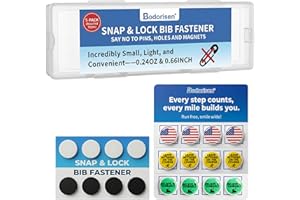 Race Bib Clips - US Flag & Motivational Running Number Fasteners - No Pins Safety Snaps - Reusable Bib Holder for Marathon, T