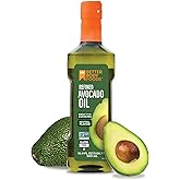 BetterBody Foods Refined Avocado Oil, Non-GMO Cooking Oil, Kosher, Keto and Paleo Diet Friendly, Frying, Baking, Avocado Oil, 500 mL, 16.9 Fl Oz