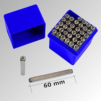 36 tlg. Schlagbuchstaben Schlagzahlen SET 4mm Schlagstempel