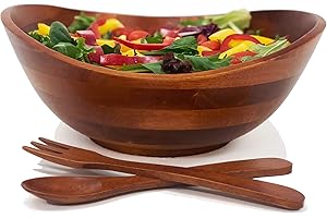 Woodard & Charles Wood 3 Piece Salad Serving Bowl Set, 11 3/4" x 11" x 5"