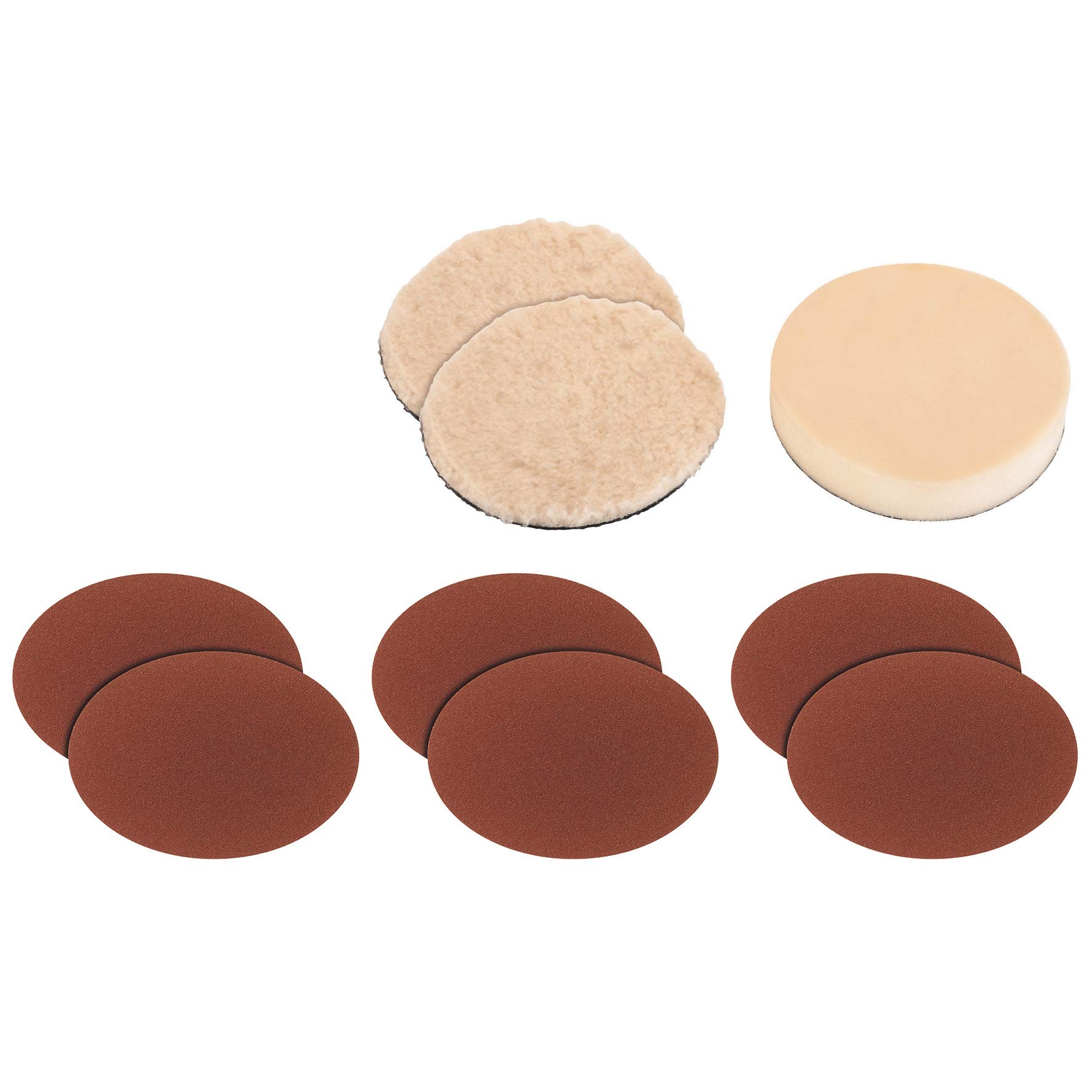 Einhell Original 9-piece Polishing Bonnet and Abrasive Paper Set, Polishing and Grinding Tool Accessories, Suitable for Einhell Polishing and Grinding Tools with Ø 180 mm