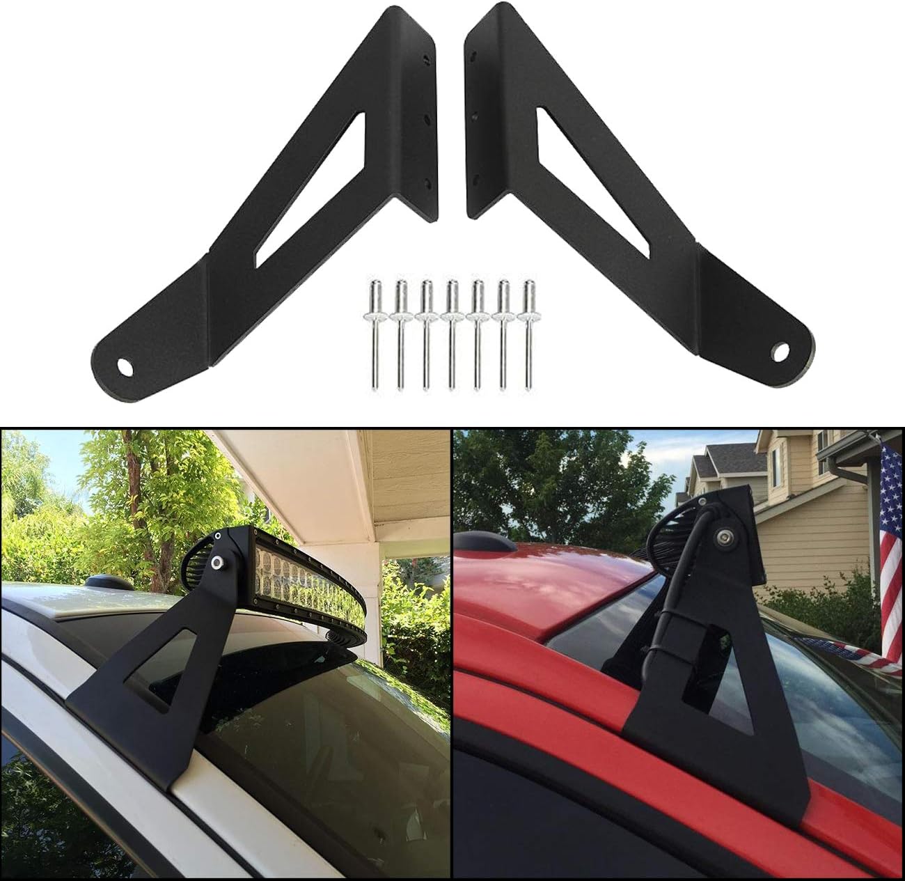 ALAVENTE 54" Curved Light Bar Upper Windshield Mount