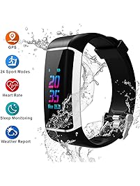 YOUNGDO GPS Fitness Tracker HR, 24 Sports Modes Color Screen Activity Tracker with Heart Rate Monitor, Built-in GPS, Waterproof Smart Wristband, Step Counter, Sleep Monitor, Pedometer for Women Men